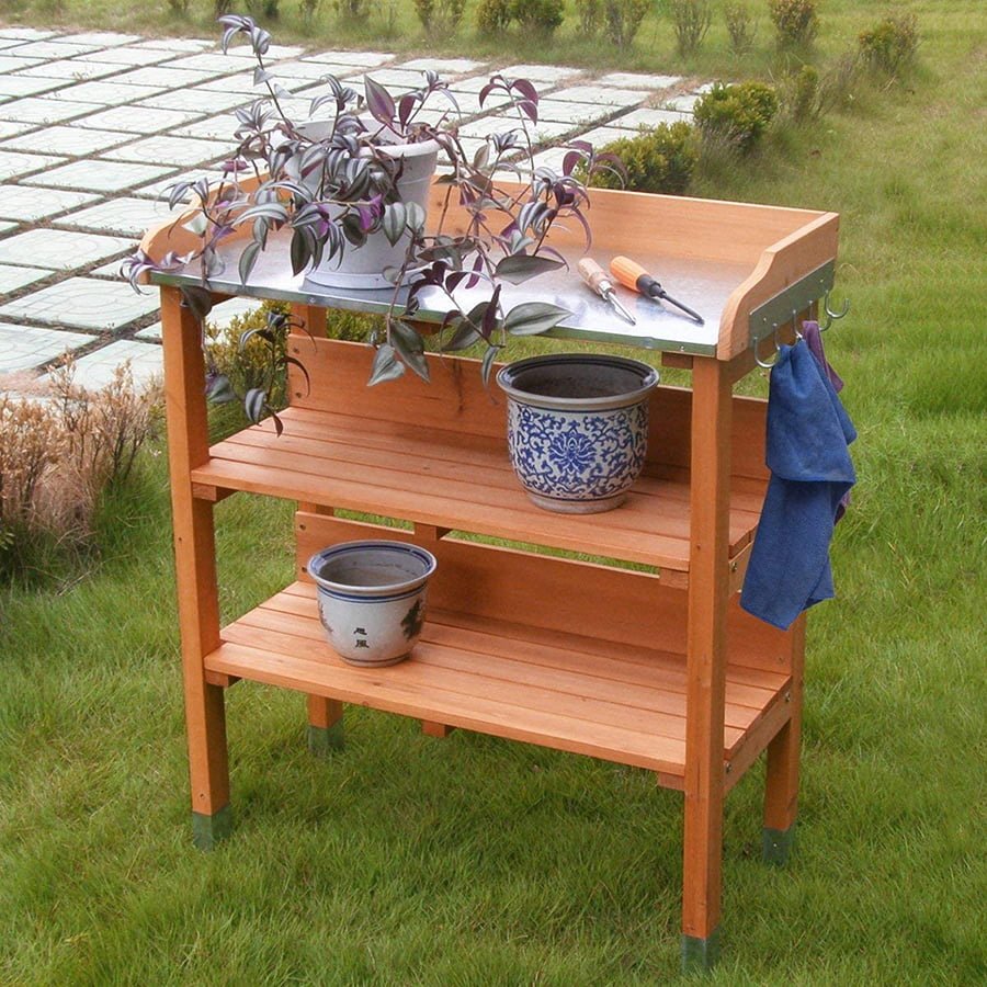 Outdoor Potting Bench With Storage