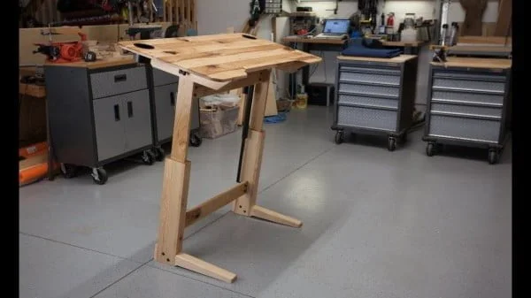 wooden adjustable desk