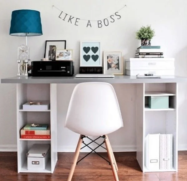 IKEA HACK Desk with Storage Shelves