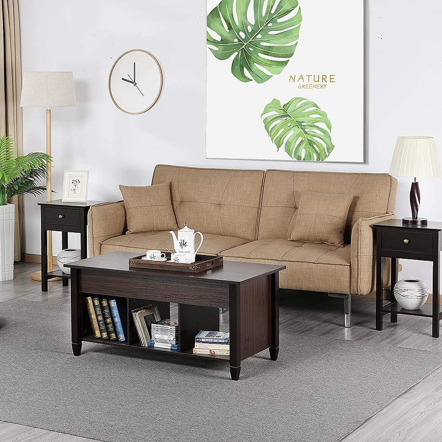 coffee table with storage in living room