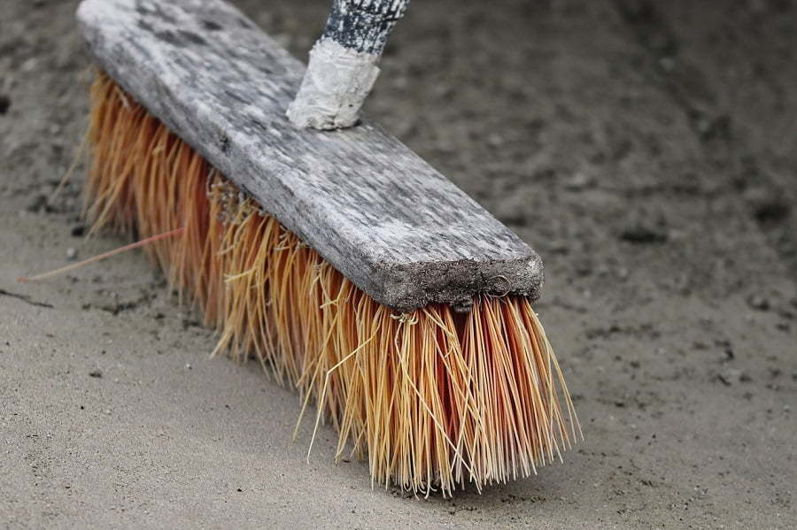 outdoor broom cleaning