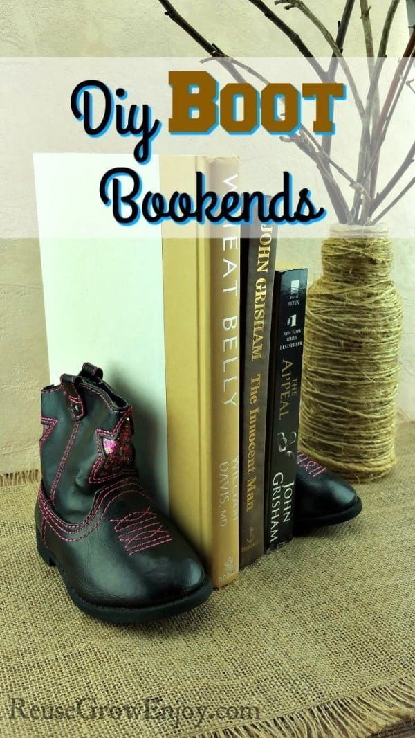 DIY Bookends Made From Upcycled Kids Boots