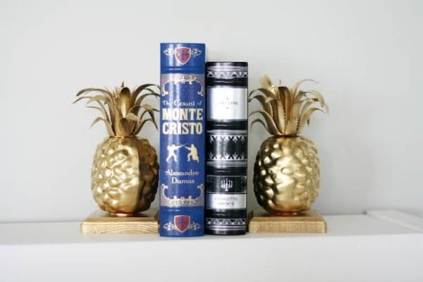 Easy Pineapple DIY Bookends You Need on Your Shelf