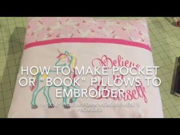 How To Sew A Pocket "Book" pillow with lined pocket