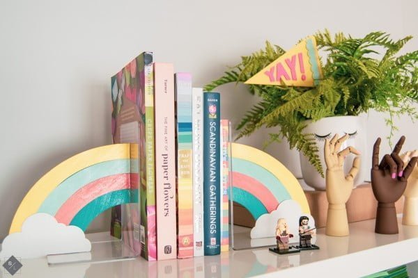 Rainbow DIY Bookends with your Cricut Maker