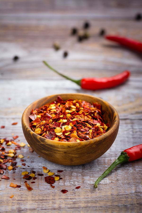 Red hot pepper flakes