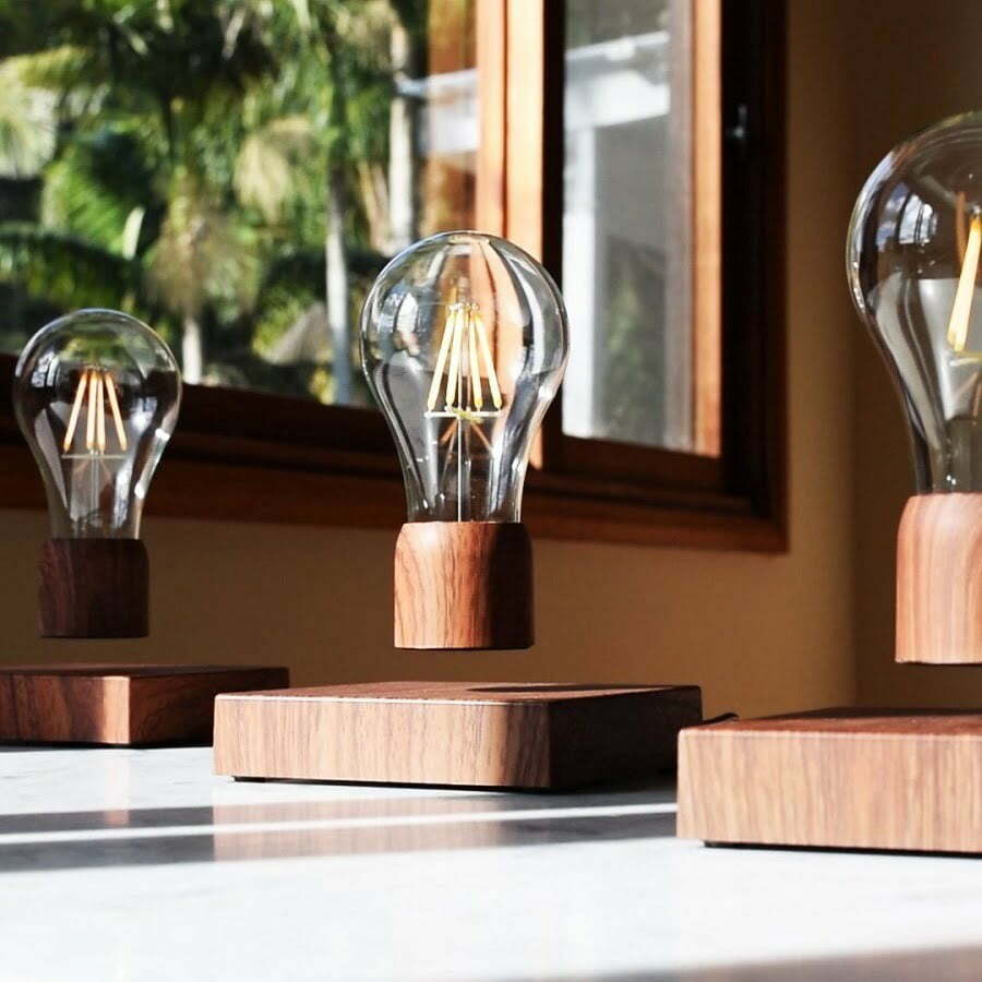 floating light bulb table