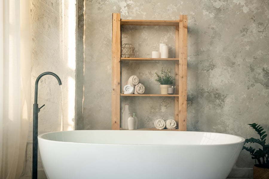 bathroom shelves