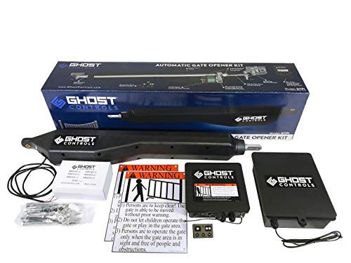 Ghost Controls DTP1XP Architectural Series Automatic Gate Opener Kit for Swing Gates Up to 1000 lbs. or 20 Feet (ft.) in Length (2. DTP1XP Single Solar Kit)