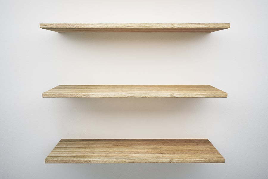 wood shelves