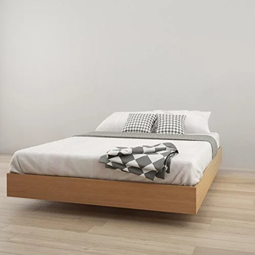 Nordik Queen Size Platform Bed, Natural Maple