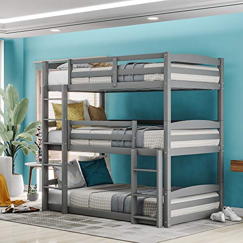 Twin Over Twin Over Twin Bunk Bed
