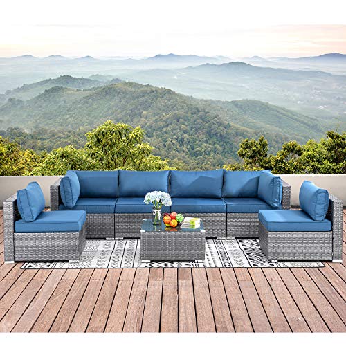 Walsunny 7pcs Patio Outdoor Furniture Sets,low