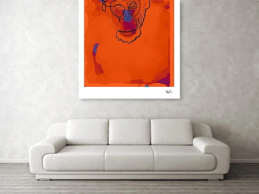 art print over sofa