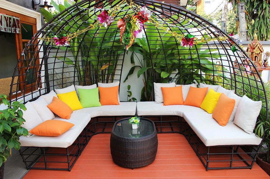outdoor colorful seating