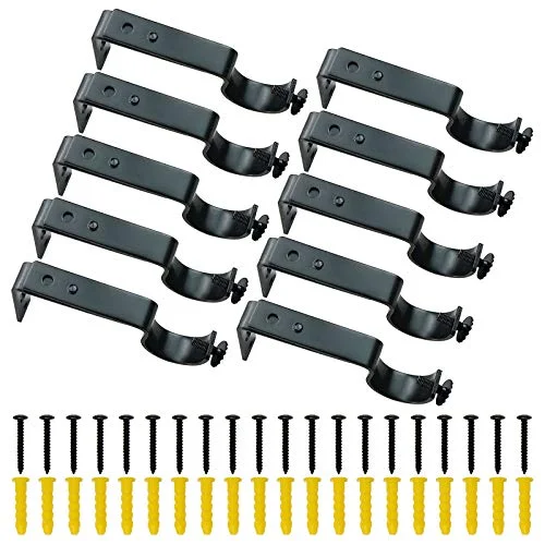 Ohaha Adjustable Curtain Rod Brackets - Black (set