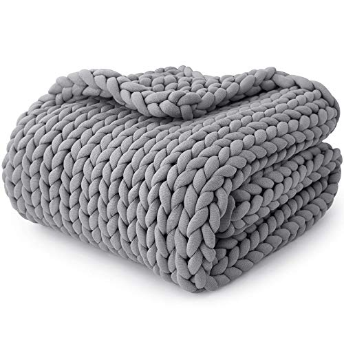 Ynm Knitted Weighted Blanket, Hand Made Chunky