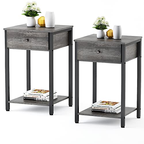 Ecoprsio Nightstand Set Of 2 Modern End Table Side