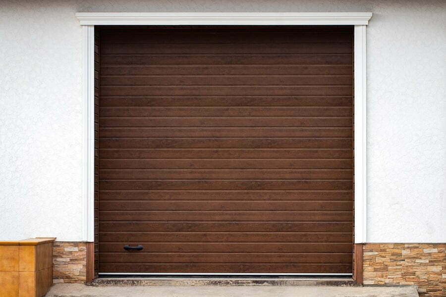 planked garage door