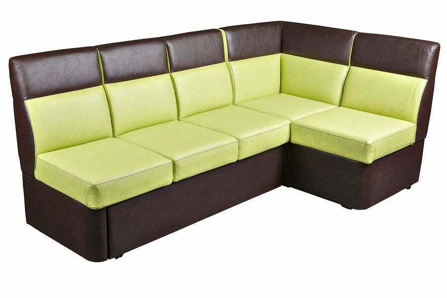 green leather banquette