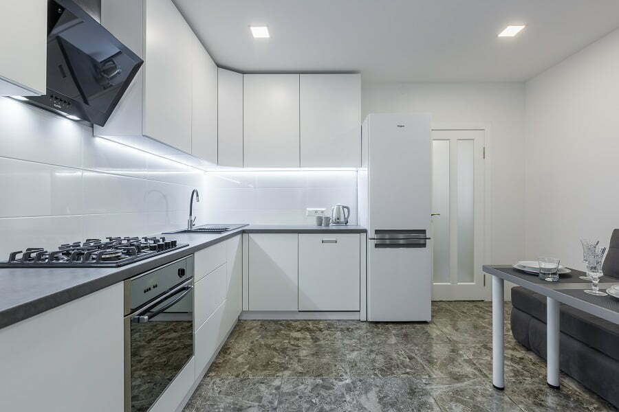 black marble kitchen floor