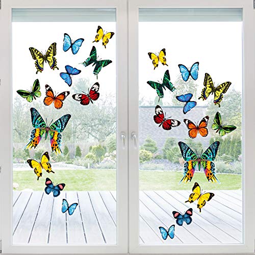 Whaline 24pcs Colorful Butterfly Window Clings