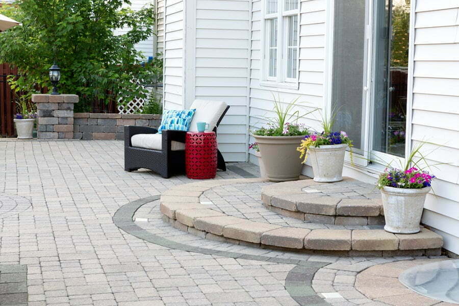 stone paved patio