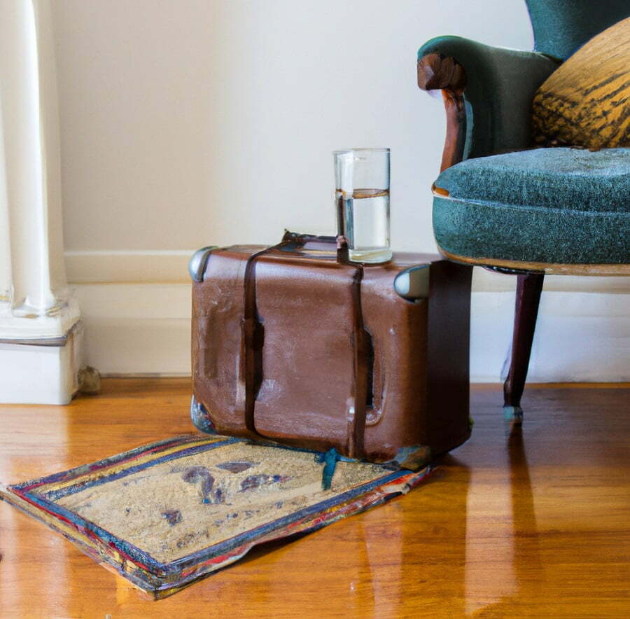 vintage suitcase side table