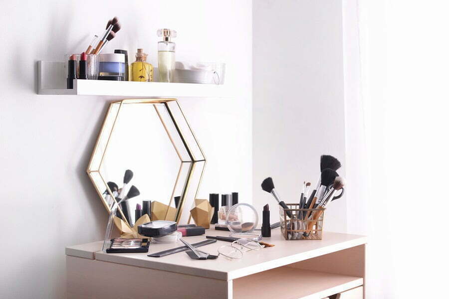 makeup shelf