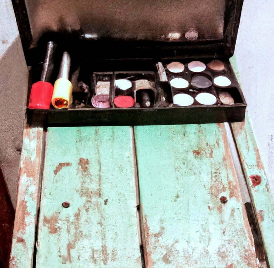 old door makeup vanity