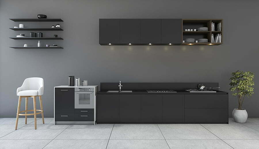 Black Metallic Finish for the Cabinet
