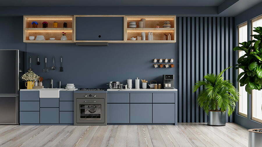 Blue Hues for kitchen cabinet