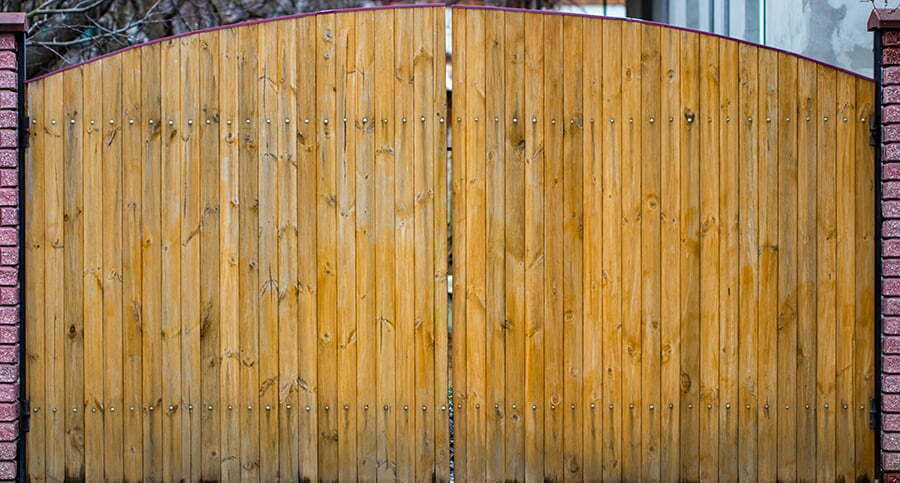 Mid-Century Wooden Driveway Gate