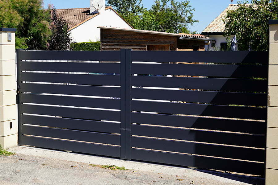Timber Slat Fence and Gate
