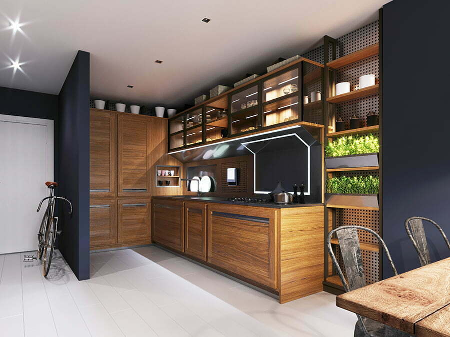 Walnut Colored Kitchen