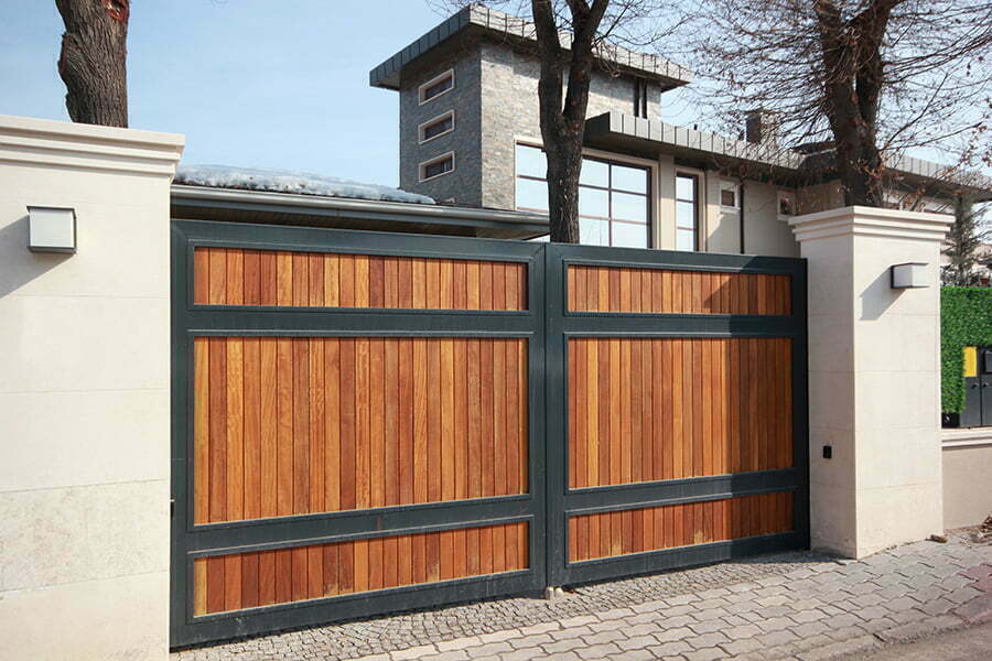 Wood Panel Gate with Steel Frames