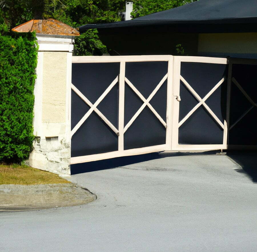 corner driveway gate