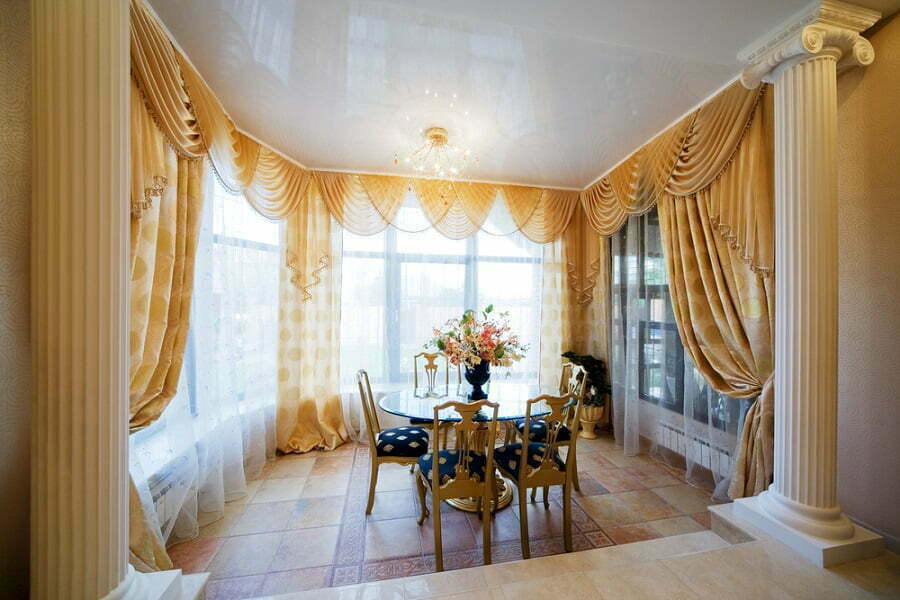 bay window curtains