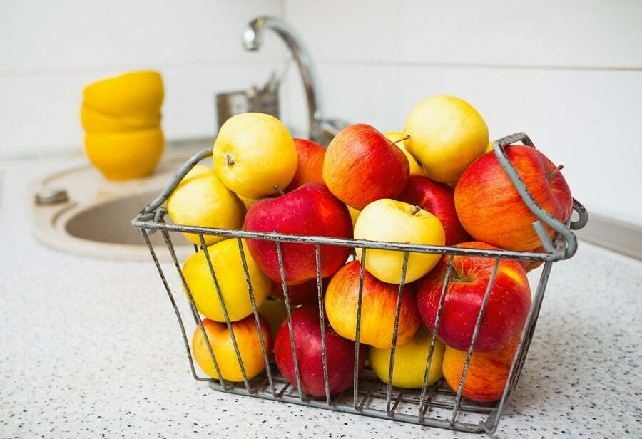 kitchen countertop fruit basket