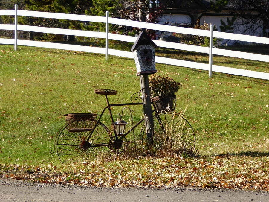 old bicycle mailbox