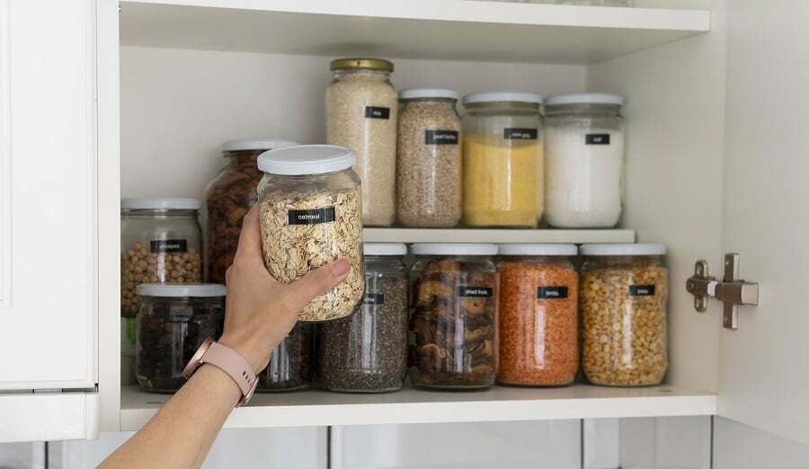 organized kitchen spices