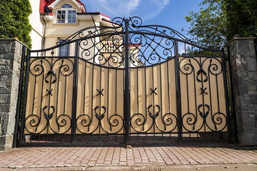 wrought iron driveway gate