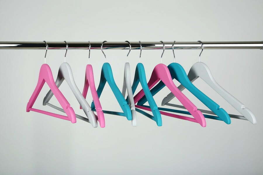 colored wood hangers