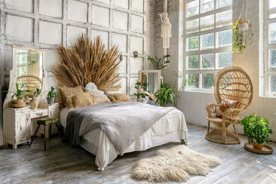 wicker art headboard