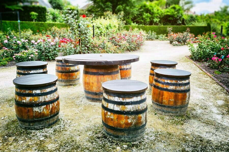 wine barrel stools