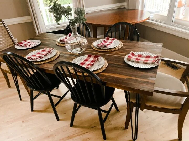30 minutes diy butcher block table with hairpin legs
