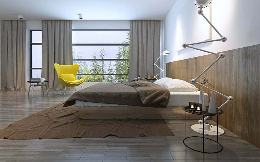 bedroom floor to ceiling windows
