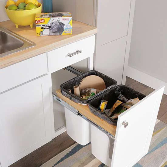 bhg.com DIY cabinet trash can