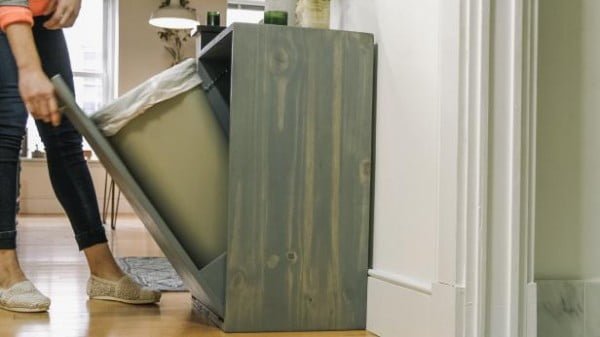 hgtv.com DIY cabinet trash can