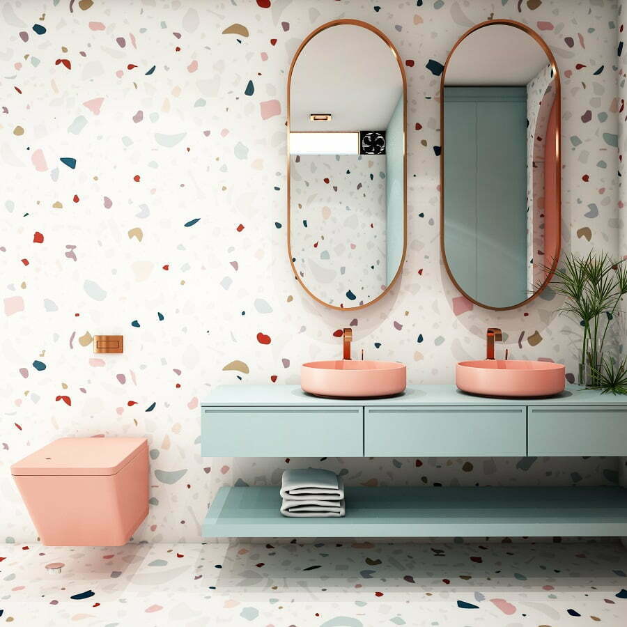 bathroom terazzo wall